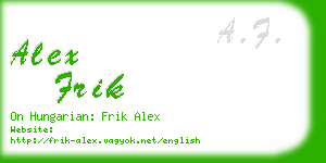 alex frik business card